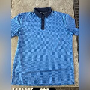 Mizzen+Main Blue Patterned Versa Polo Shirt